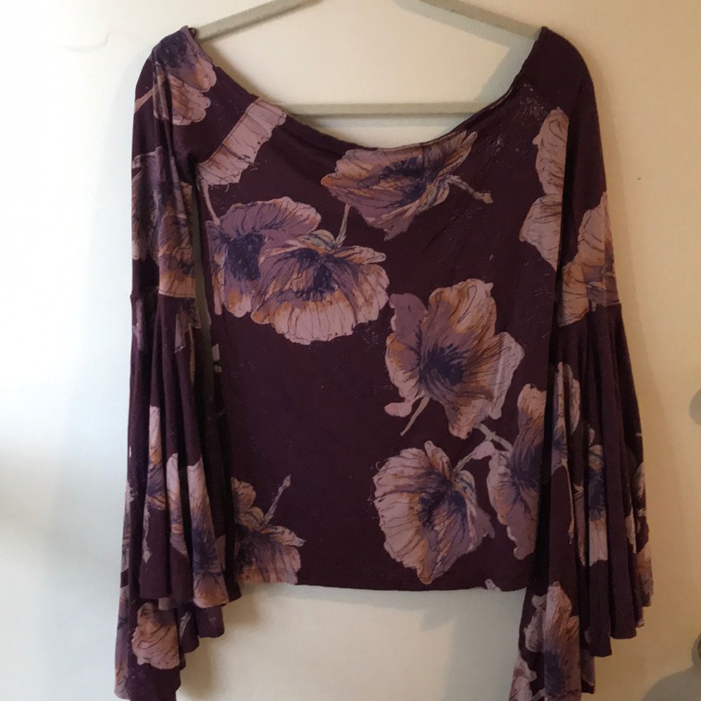 Purple top with wide sleeves